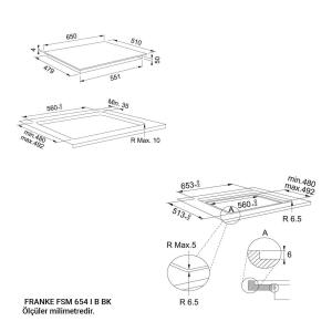 FRANKE FSM 654 I B BK Nero Ankastre Siyah Cam Ocak, İndüksiyonlu - 2