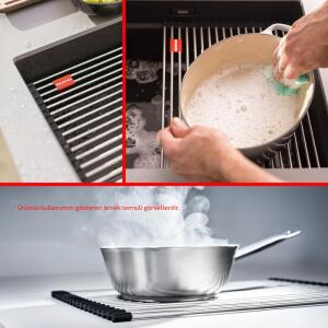 Franke Rulo Katlanabilir Esnek Çelik Süzgeç, 30x41 cm, 112.0256.867 - 3