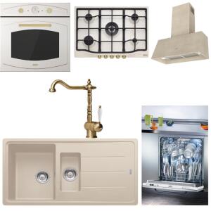 Franke Krem Set 5, Fırın, Ocak, Davlumbaz, Bulaşık Makinesi, Evye ve Armatür - Franke