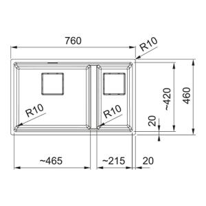 Franke Kubus KNG 120 Slate Grey, Tezgah Altı Evye - 3