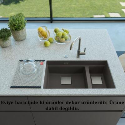 Franke Kubus KNG 120 Slate Grey, Tezgah Altı Evye - 2