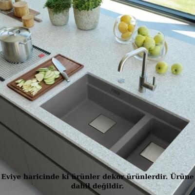 Franke Kubus KNG 120 Stone Grey, Tezgah Altı Evye - 2