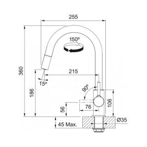 Franke Lina J XL Mutfak Armatürü, Krom - 2