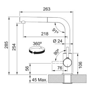 Franke Lina L Doccia Spiralli, Mutfak Armatürü, Oyster Renk - 2