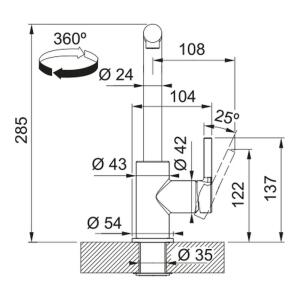 Franke Lina L Doccia Spiralli, Mutfak Armatürü, Slate Grey Renk - 3