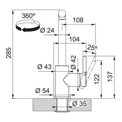 Franke Lina L Doccia Spiralli, Mutfak Armatürü, Slate Grey Renk - 3