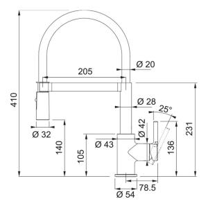 Franke Lina Semi Pro, Matt Black (Mat Siyah) Renk, Spiralli Armatür - 2