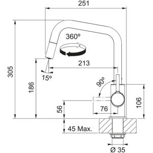 Franke Lina U Doccia, Spiralli, Mutfak Armatürü, Krom - 3
