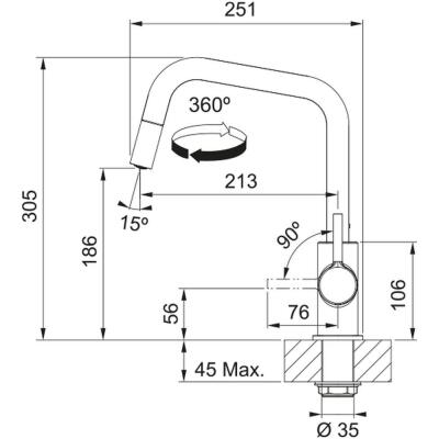 Franke Lina U Doccia, Spiralli, Mutfak Armatürü, Krom - 3