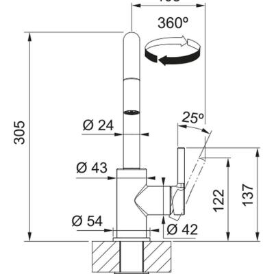 Franke Lina U Doccia, Spiralli, Mutfak Armatürü, Krom - 4