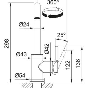 Franke Lina U, Mutfak Armatürü, Krom - 3
