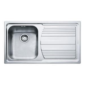 Franke LLL 611-86 Paslanmaz Çelik Evye, Sağ Damlalıklı, Dekorlu yüzey, 86x50cm - 1