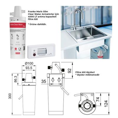 Franke Maris Slim Clear Water Su Arıtma Filtreli Mutfak Armatürü, Spiralli, Krom - 3