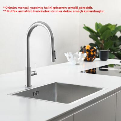 Franke Maris Slim Clear Water Su Arıtma Filtreli Mutfak Armatürü, Spiralli, Krom - 5
