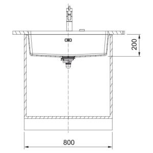 Franke MRG 110-72 Granit Evye, Oyster, Tezgahaltı, Tek hazne, 72x40 cm - 3