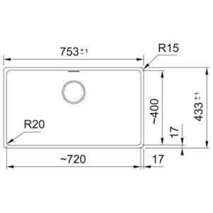 Franke MRG 110-72 Granit Evye, Oyster, Tezgahaltı, Tek hazne, 72x40 cm - 2
