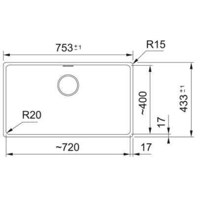 Franke MRG 110-72 Granit Evye, Oyster, Tezgahaltı, Tek hazne, 72x40 cm - 2