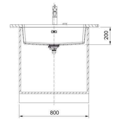 Franke MRG 110-72 Granit Evye, Oyster, Tezgahaltı, Tek hazne, 72x40 cm - 3