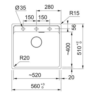 Franke Maris MRG 610-52 Matt Black Evye, Tezgah Üstü - 2