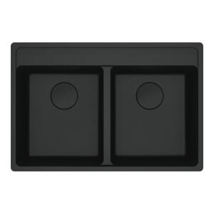 Franke Maris MRG 620-35-35 Granit, Matt Black, Tezgah Üstü Evye - Franke