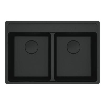 Franke Maris MRG 620-35-35 Granit, Matt Black, Tezgah Üstü Evye - 1