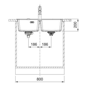 Franke Maris MRG 620-35-35 Granit, Matt Black, Tezgah Üstü Evye - 3