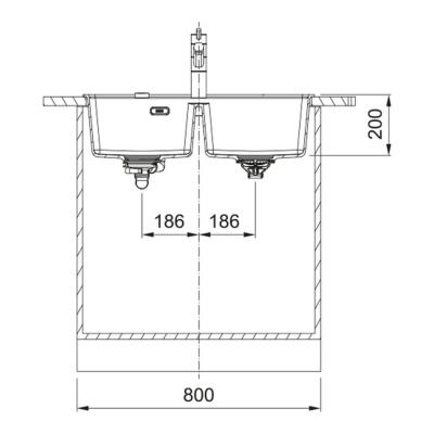 Franke Maris MRG 620-35-35 Granit, Matt Black, Tezgah Üstü Evye - 3