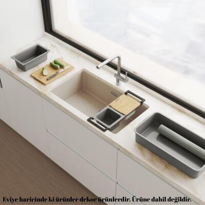 Franke MRG 110-72 Granit Evye, Bianco, Tezgahaltı, Tek hazne, 72x40 cm - 2