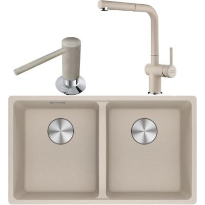 Franke MRG 120-35-35 Granit Sahara Renk Evye, ACTIVE PLUS DOCCIA 2.0 Sahara Armatür, Sıvı Sabunluk Sahara Renk - 1