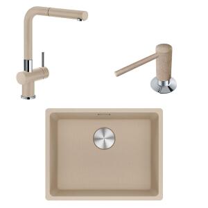 Franke Maris MRG 110-52 Üçlü Set, Avena renk, Evye - Armatür - Sıvı sabunluk - Franke