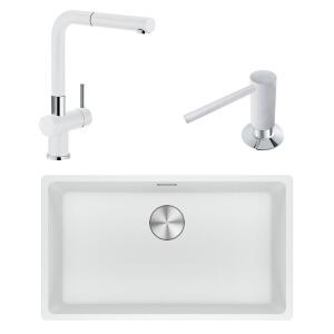 Franke MRG 110-72 Üçlü Set, Bianco renk, Evye - Armatür - Sabunluk - Franke