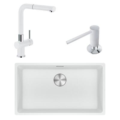 Franke MRG 110-72 Üçlü Set, Bianco renk, Evye - Armatür - Sabunluk - 1