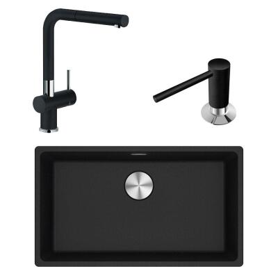 Franke MRG 110-72 Üçlü Set, Nero renk, Evye - Armatür - Sabunluk - 1