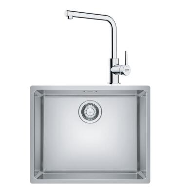 Franke MRX 110-50 Paslanmaz Çelik Evye, Lina L Krom Spiralli Armatür Set - 1