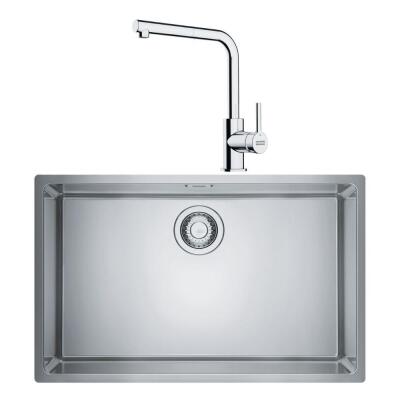 Franke MRX 110-70 Paslanmaz Çelik Evye, Lina L Krom Spiralli Armatür Set - 1