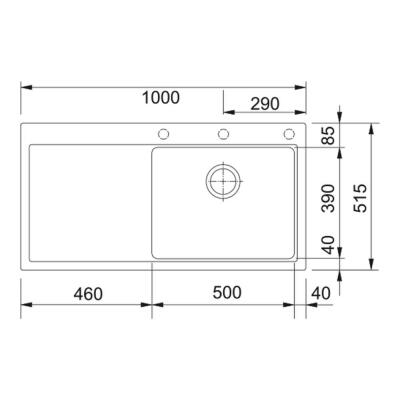 Franke MTG 611-100 Nero Renk, Sol Taraf Damlalıklı Eviye - 2