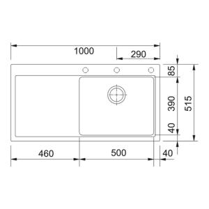 Franke MTG 611-100 Stone Grey Renk, Sol Taraf Damlalıklı Eviye - 2