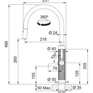 Franke Mythos Masterpiece Armatür, Antrasit Renk, Spiralli Armatür - 4