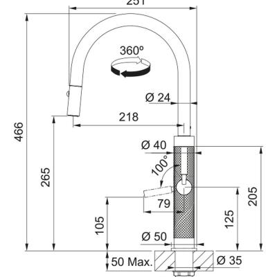 Franke Mythos Masterpiece Armatür, Antrasit Renk, Spiralli Armatür - 4