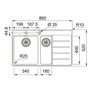 Franke MYX 251-86 Evye, Inox, Sağ Damlalıklı - 2