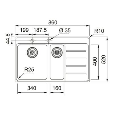 Franke MYX 251-86 Evye, Inox, Sağ Damlalıklı - 2
