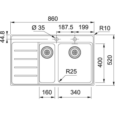 Franke MYX 251-86 Evye, Inox, Sol Damlalıklı - 2