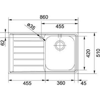 Franke NEX 611 Evye, Neptün, Inox, Sol - 2