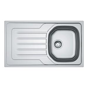 Franke OLL 611 Onda Line Çelik Evye, Sol Damlalıklı, Dekorlu, 1 Göz, - Franke