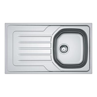 Franke OLL 611 Onda Line Çelik Evye, Sol Damlalıklı, Dekorlu, 1 Göz, - 1