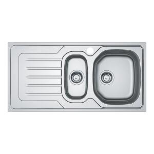 Franke OLL 651-100 Paslanmaz Çelik Eviye, 1,5 Hazne, Sol damlalık, Dekorlu yüzey - Franke