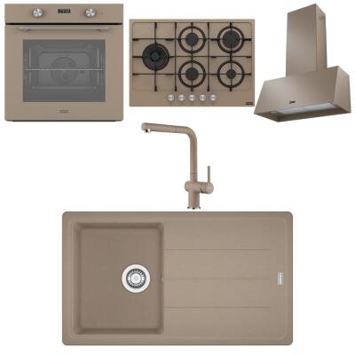 Franke Oyster Set 4, Fırın, Ocak, Davlumbaz, Evye ve Armatür, İstiridye Rengi - 1