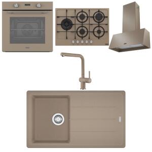 Franke Oyster Set 4, Fırın, Ocak, Davlumbaz, Evye ve Armatür, İstiridye Rengi - Franke