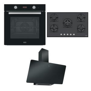 Franke Siyah Set 3, Fırın, Ocak 90 cm, Davlumbaz 90 cm, Bulaşık makinası, Mikrodalga, Evye ve Armatür, - 2