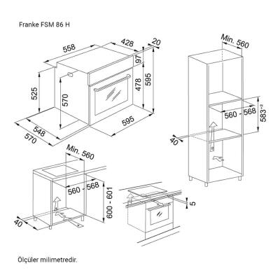 FRANKE Smart FSM 86 H XS Ankastre Fırın, Inox, Nero Renk - 2